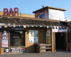 the entrance to Captain Hooks Bar